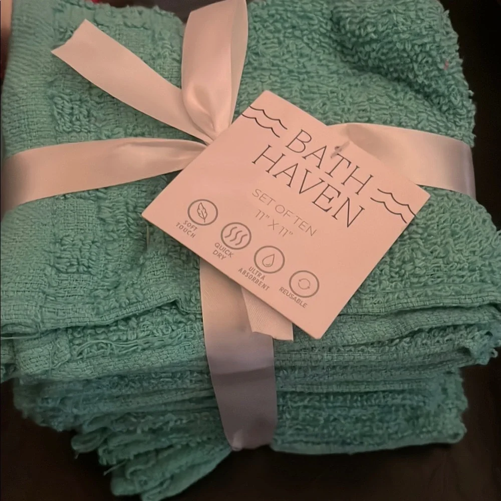 Bath Haven Turquoise Washcloth Set